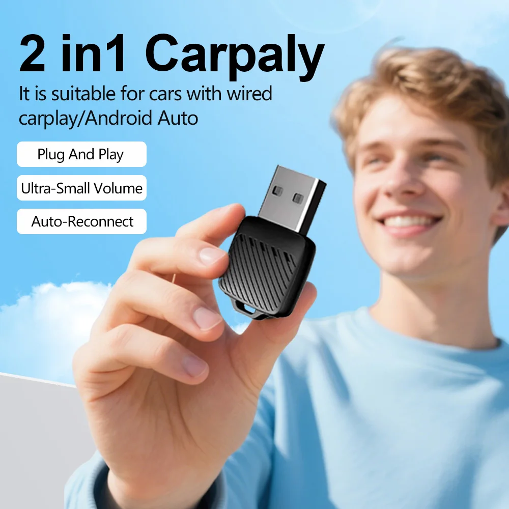 

UHULAMB Tiny Mini Box Wired To Wireless CarPlay Android Auto For Audi Toyota Mazda Nissan Chevrolet Subaru Ford Opel Skoda