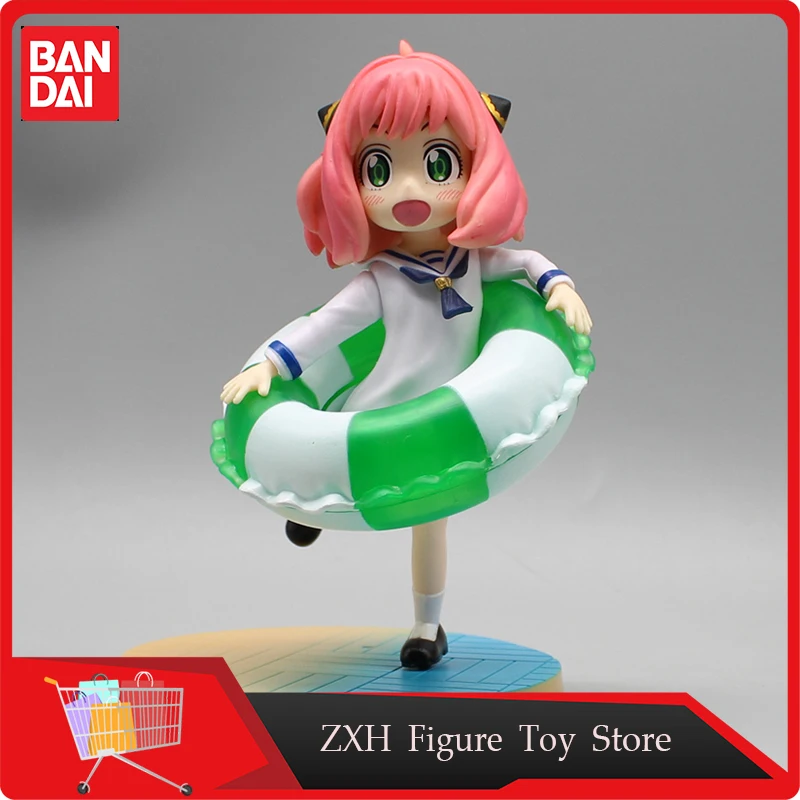 New Spy×Family Anime Figure Anya Forger Gk Summer Swimming Circle Beach Pvc Model Ornaments Anime Collection Toys Around Gifts