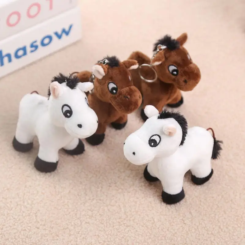 Horse Plush Toy Pendant for Keyring and Backpack, 1pc Cartoon Pony Stuffed Animal Decor