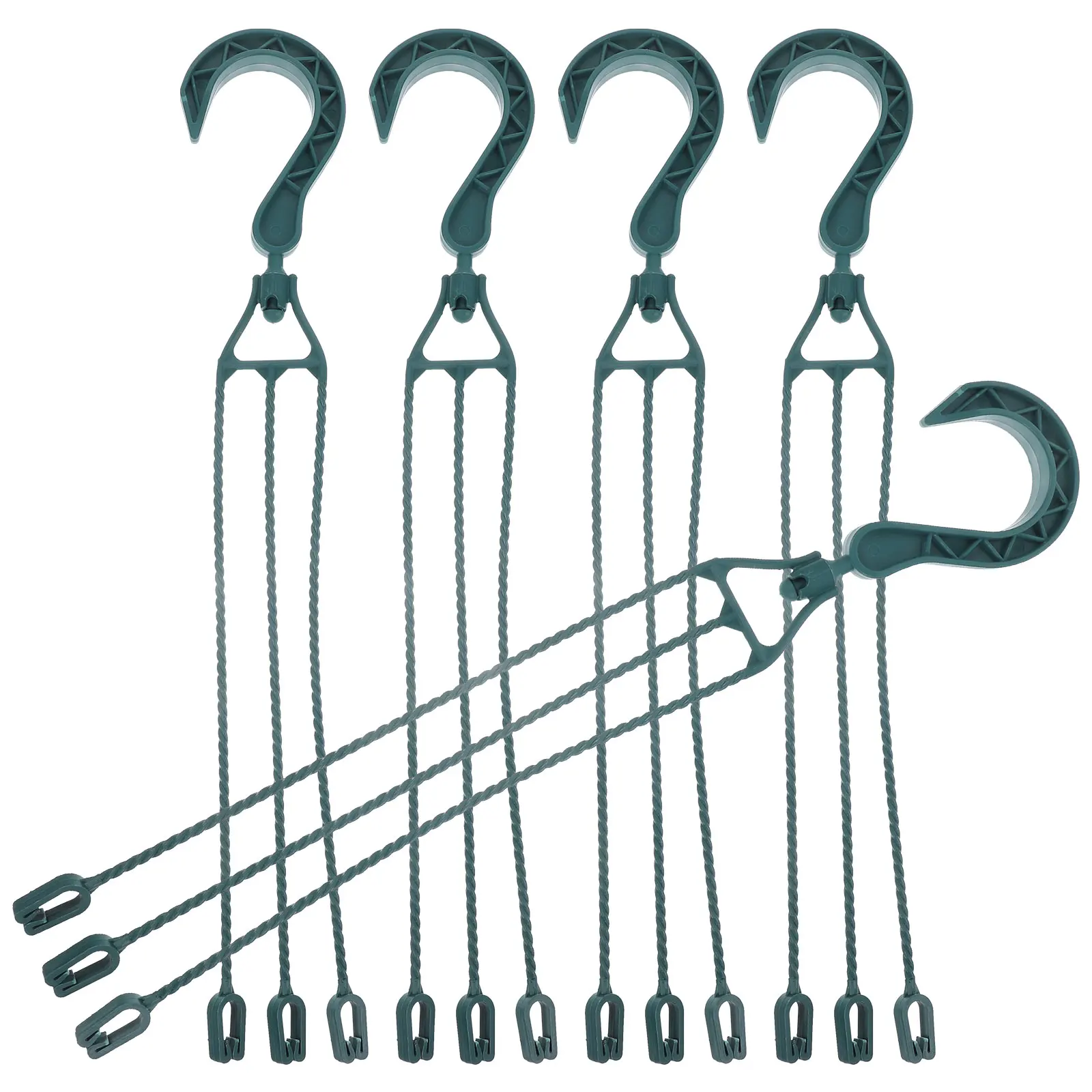 

5 Pcs Flowerpot Hooks Green Plastic Planters 40cm Rotatable Basins Balcony Garden Decor Plant Hangers Storage