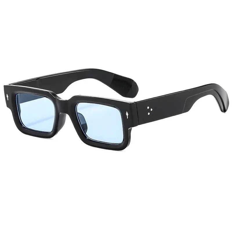 Lunettes de soleil classiques à rivets carrés hauts pour hommes et femmes, lunettes de mode pour hommes, punk, design rectangulaire, lunettes de soleil rétro, UV400