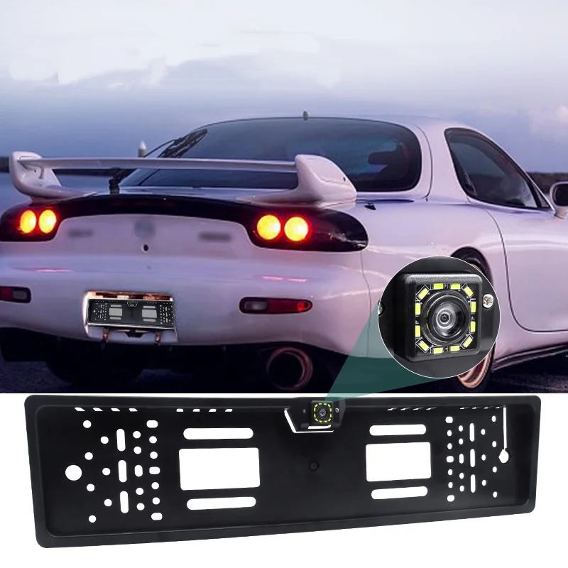 Waterproof Car Plate Camera Rear View EU European License Frame Night Vision Reverse Backup Camera