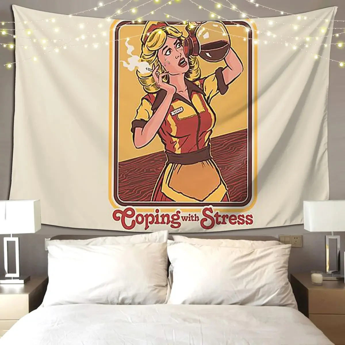 Coping With S Tapestry Funny Wall Hanging Aesthetic Home Decor Tapestries for Living Room Bedroom Dorm Room