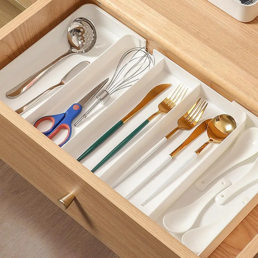 

Drawer Divider Box Utensil Organizer Versatile Drawer Organizers for Makeup Stationery Kitchen Utensils for Space-saving