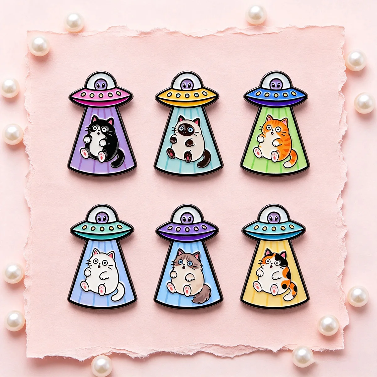 Kawaii Alien UFO Cat Enamel Pi - огляд і ціна Women'S Accessories Clothing
