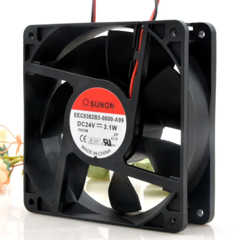 for SUNON EEC0382B3-0000-A99 12038 12cm 120mm DC 24V 3.1W Cooling Fan Low Noise Quiet Axial Case Fan for Server Case Inverter