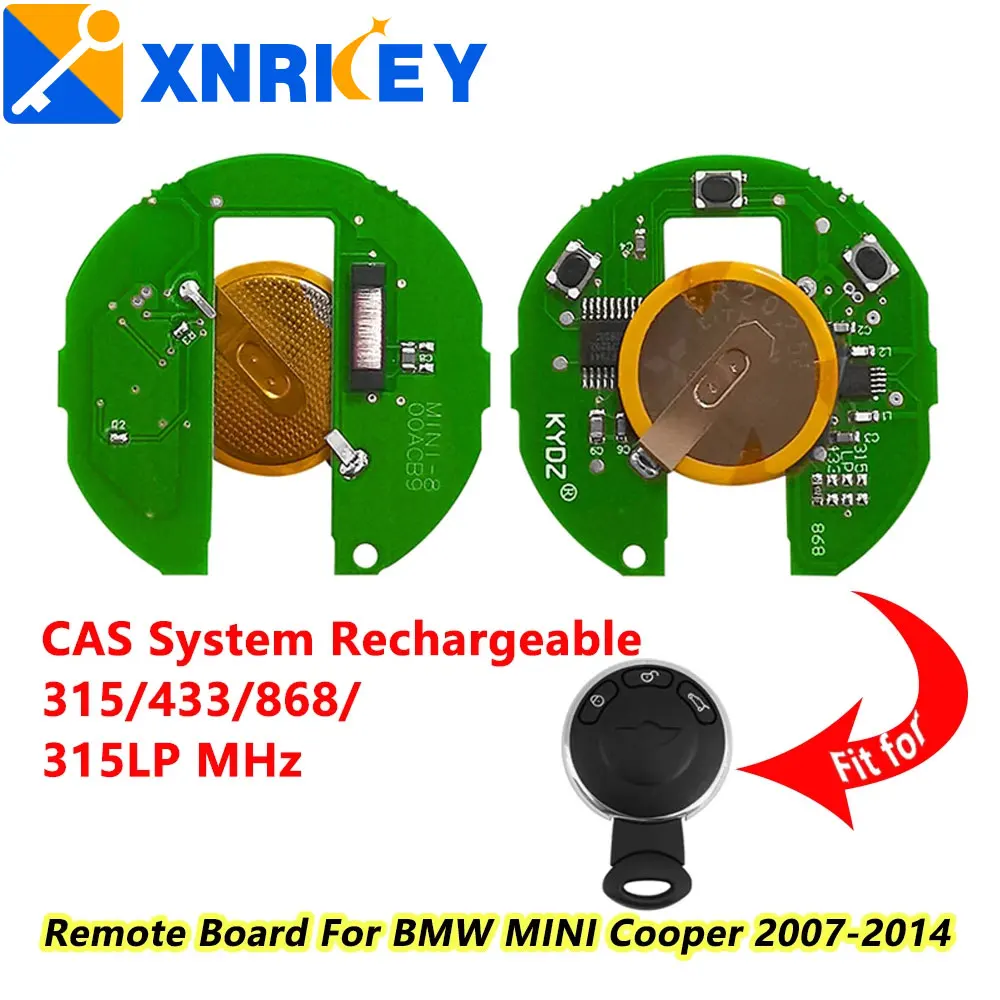 

XNRKEY CAS System Smart Remote Circuit Board for BMW Mini Cooper 2007-2014 315/433/868/315LPMhz with Rechargeable Battery