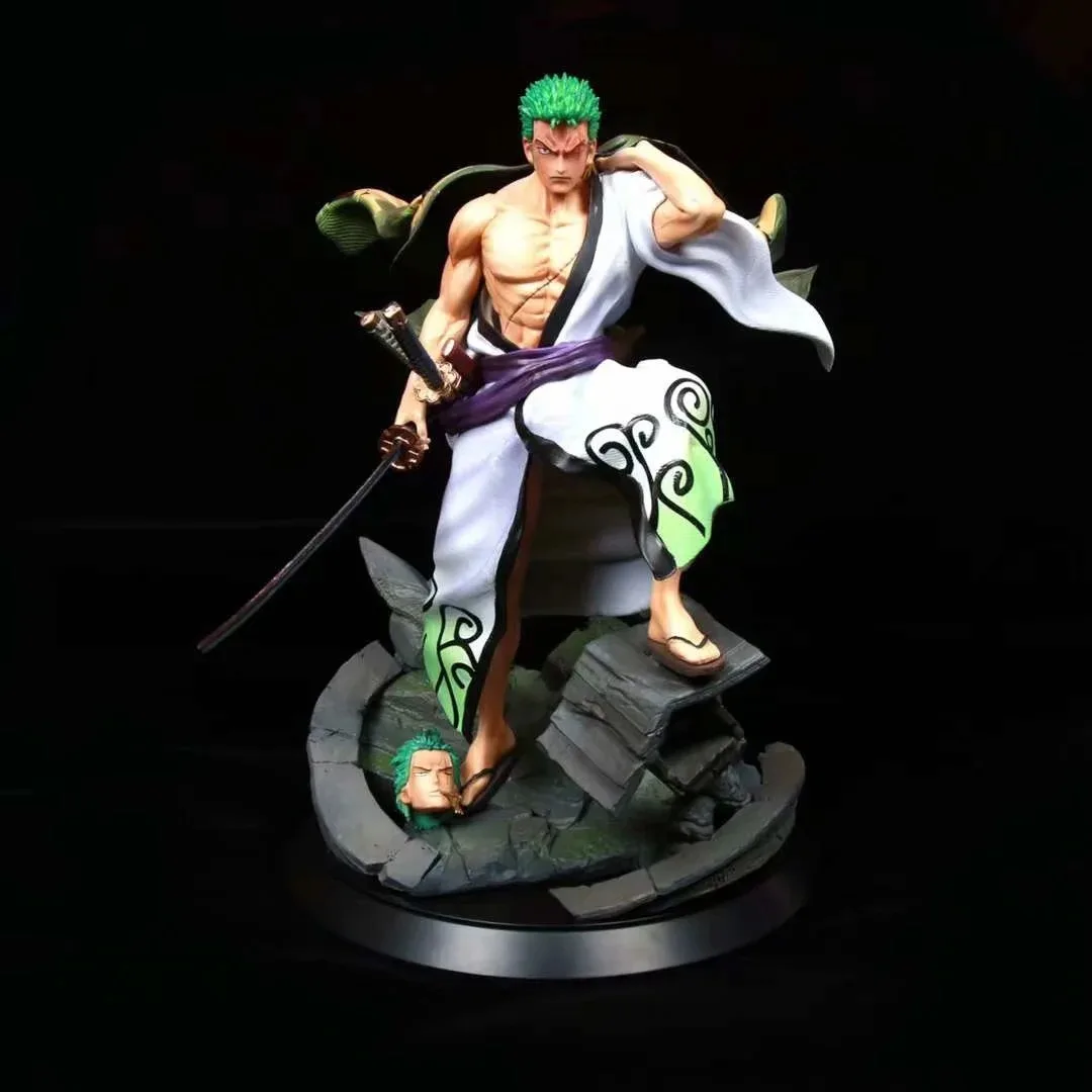 Anime One Piece Kimono Roronoa Zoro Battle Ver. GK PVC Action Figure Game Statue Collection Model Kids Toys Doll Gifts