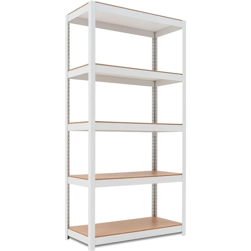 

HOMEDANT House 5-Tier Laminated Metal Shelving Unit Adjustable Storage Utility Rack Heavy Duty Shelves Organization Multipurpose