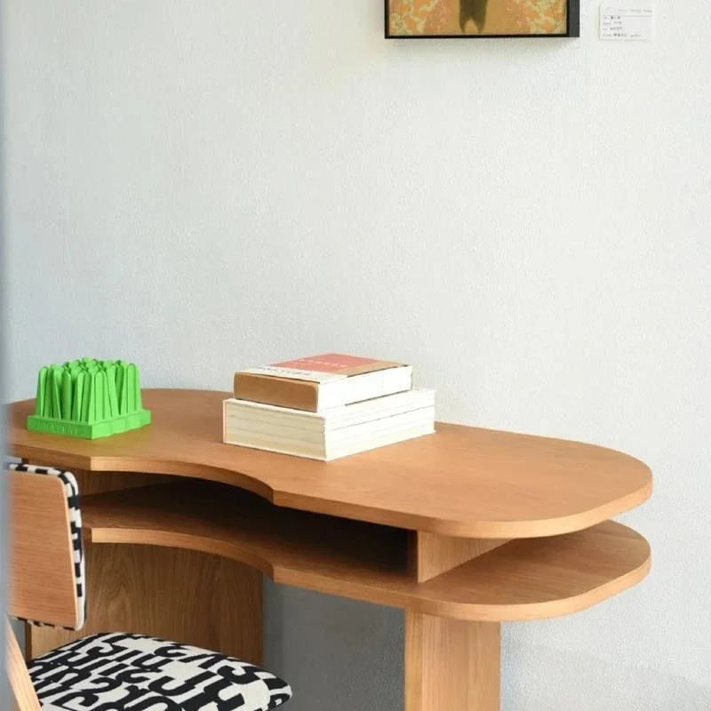 Home office computer desk, special-shaped workbench writing desk, personalized arc