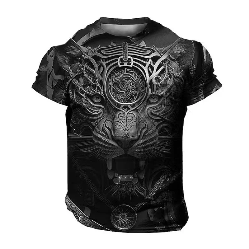 

Strong Lion 3D Printing Quick Dry Breathable Casual Youngla Men's and Women's Four Seasons Round Neck Plus Size T-shirt