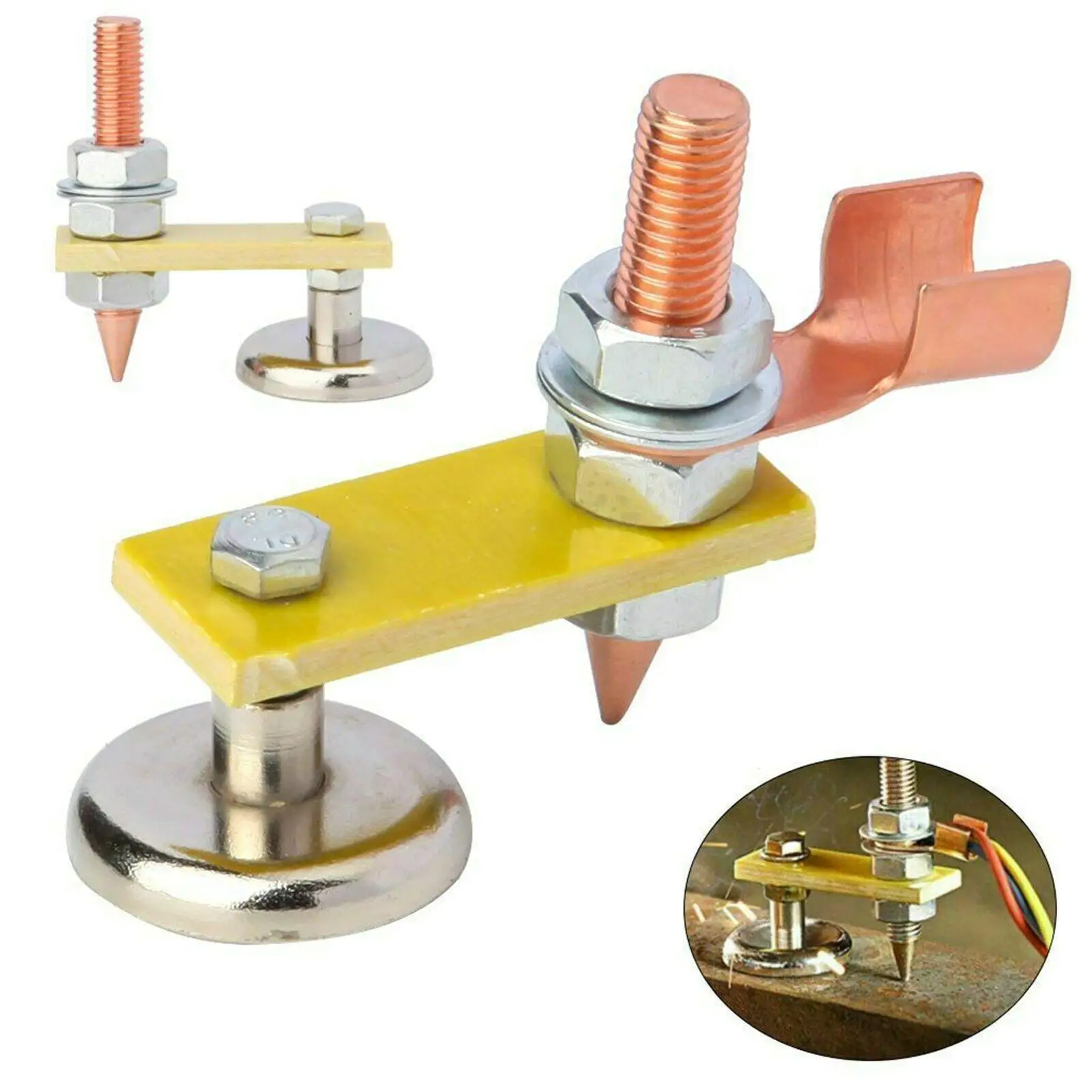 Magnetic Welding Head Support Clamp Strong Magnetism Welding Support Heads Large Suction Welding Ground Clamp Holder