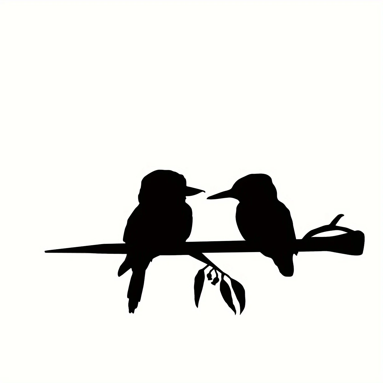 

Two Birds On Branch Iron Art Silhouette Metal Wall Art Home Garden Yard Outdoor Statue Stake Decor Housewarming Gifts Statue