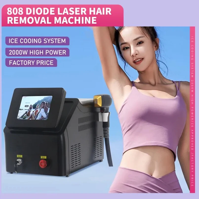 

Portable 808nm Diode Laser Hair Removal Professional Machine Skin Rejuvenation Titanium Painless Permanent Hair Removal Device