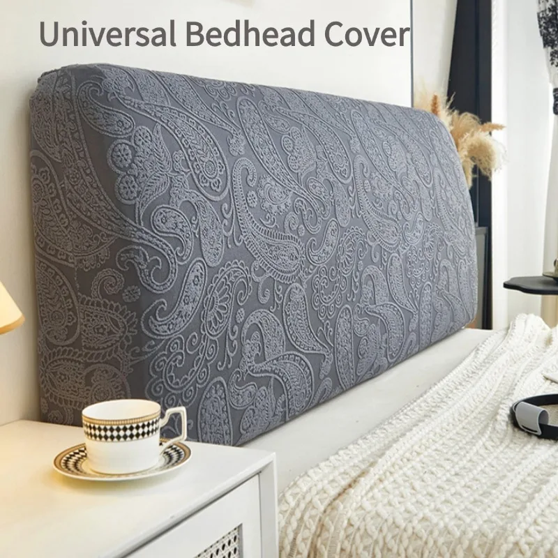 Jacquard Bed Headboard Cover Jacquard Elastic Bed Head Protector Slipcover All-inclusive Bedside Backrest Cover Bedroom Decor