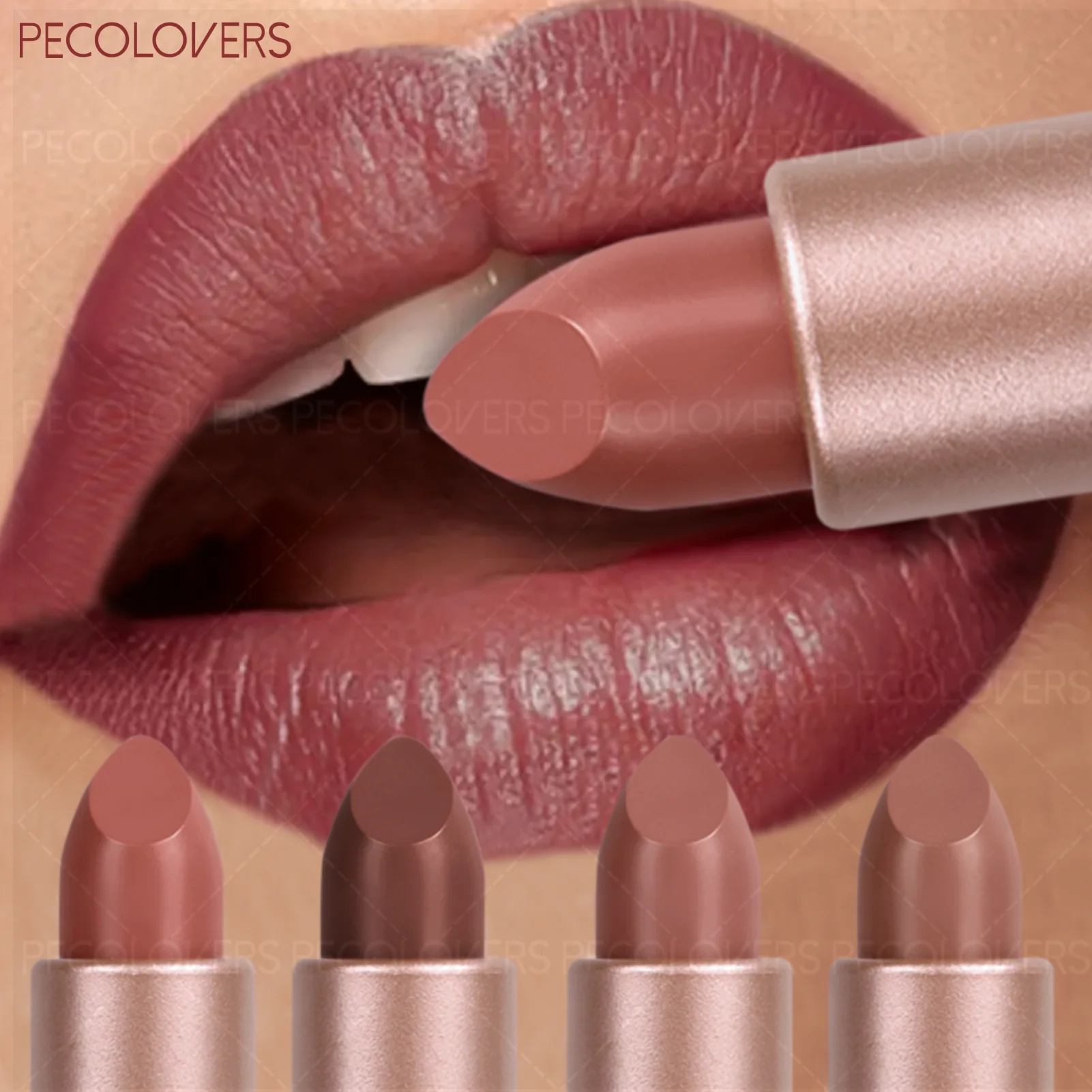 1 lápiz labial mate, múltiples tonos rojos, resistente al agua, duradero, no pegajoso, diseño giratorio, brillo de labios, delineador de labios, maquillaje diario