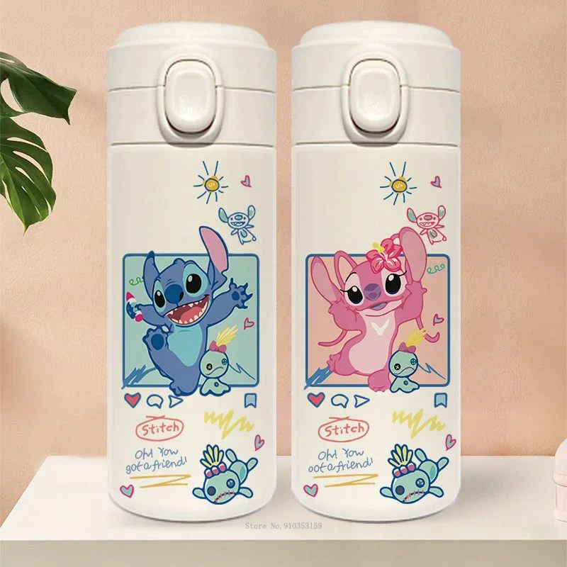 Disney Stitch Vacuum Insulation Cup 304 Stainless Steel Portable Water Bottle Vacuum Flasks Children Student Gift 300ML 450ML