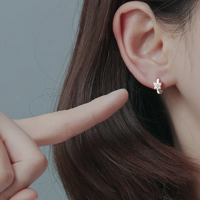 New Stainless Steel Earrings For Women Trending Silver Color Butterfly Hoop Earrings Femme Girls Luxury Jewelry Gifts