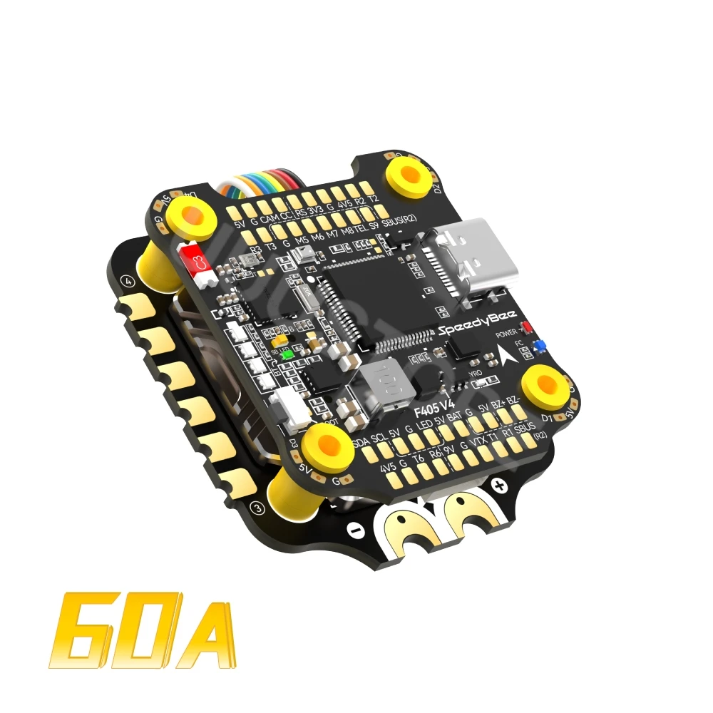 SpeedyBee F405 V4 BLS 60A 30x30 FC&ESC Stack F405 Flight Controller BLHELIS 60A 4in1 ESC for FPV Freestyle Drones DIY Parts