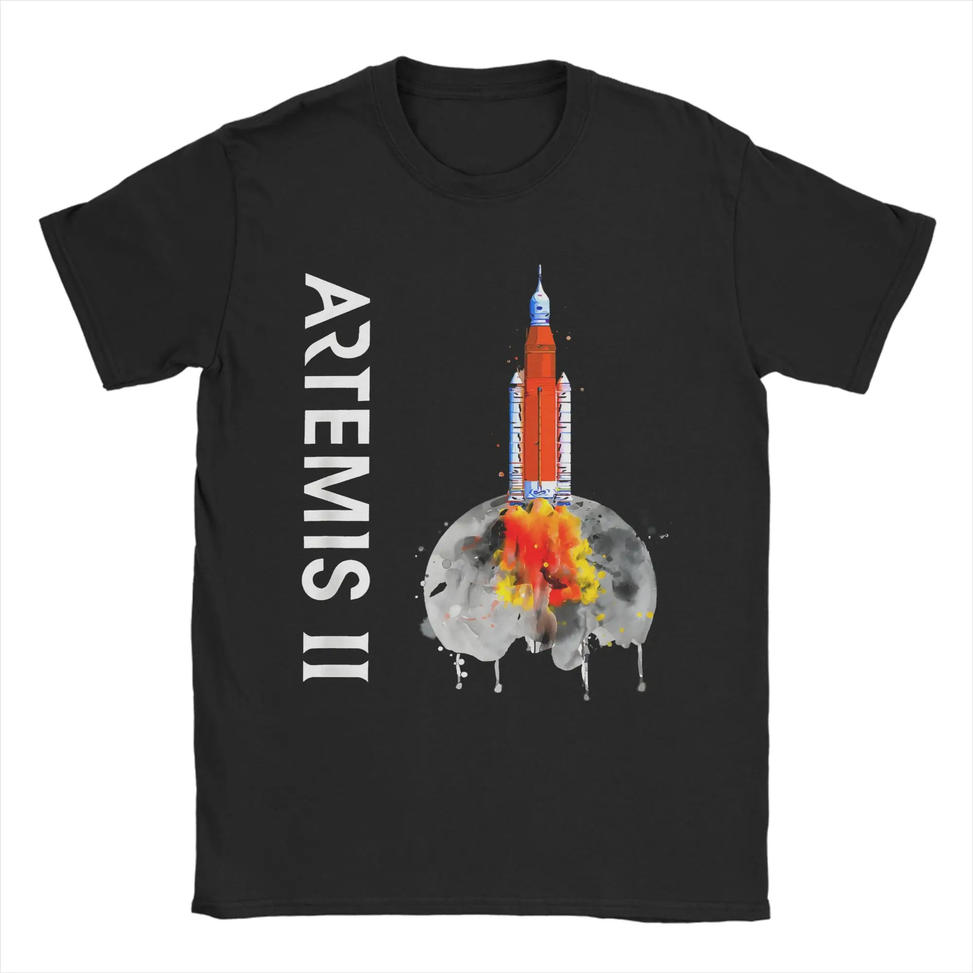 Artemis 2 Route Map SLS Rocket 2024 To The Moon And Beyond Cotton T Shirt For Men Beach Funny T-Shirts Hip Hop Tee Shirt Tops