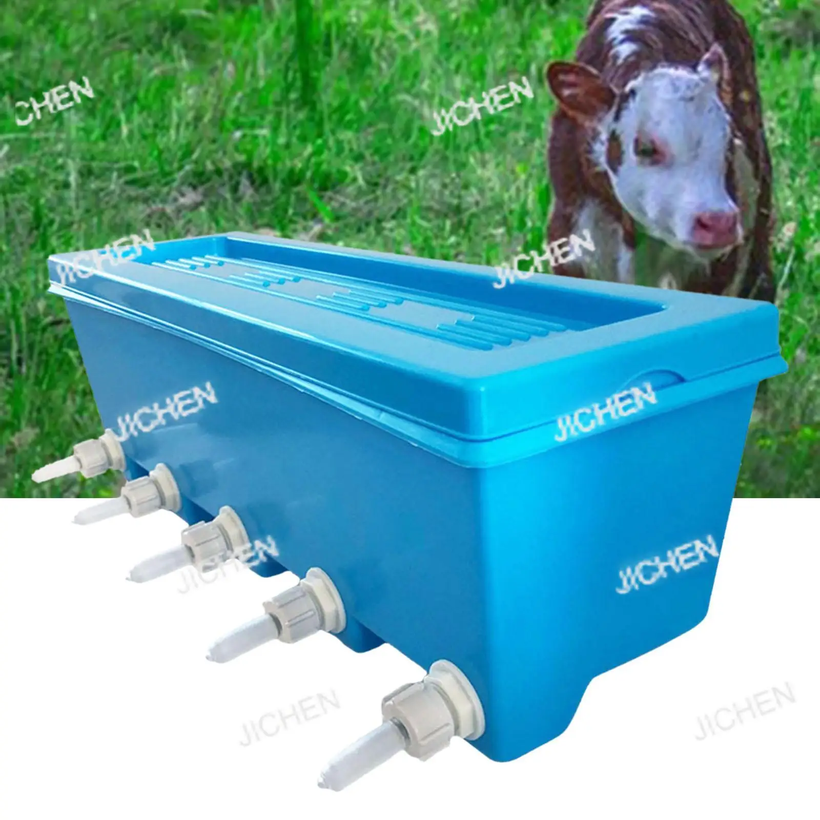 

Neu Poultry Lamb Feeder Feeding Bowl with 5 Nipples Pet Nursing Bottle Nursing Station Multiple Nipples Feeding Station for Dog