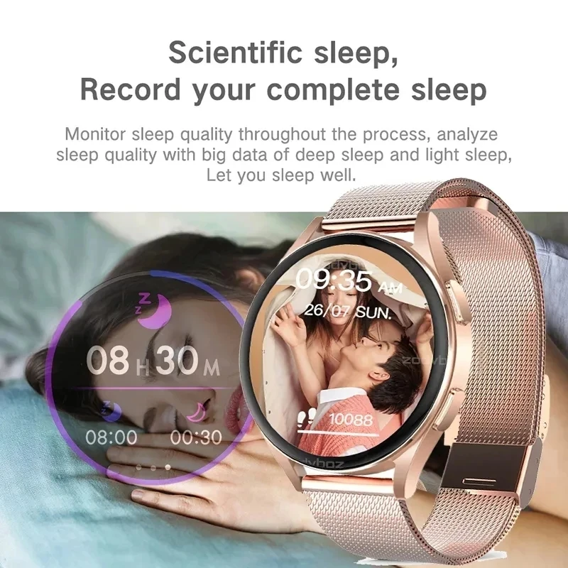 AMOLED 2024 Bluetooth Call Women Smart Watch Men Full Touch Fitness Waterproof Recording Men Smartwatch Ladies For Android IOS