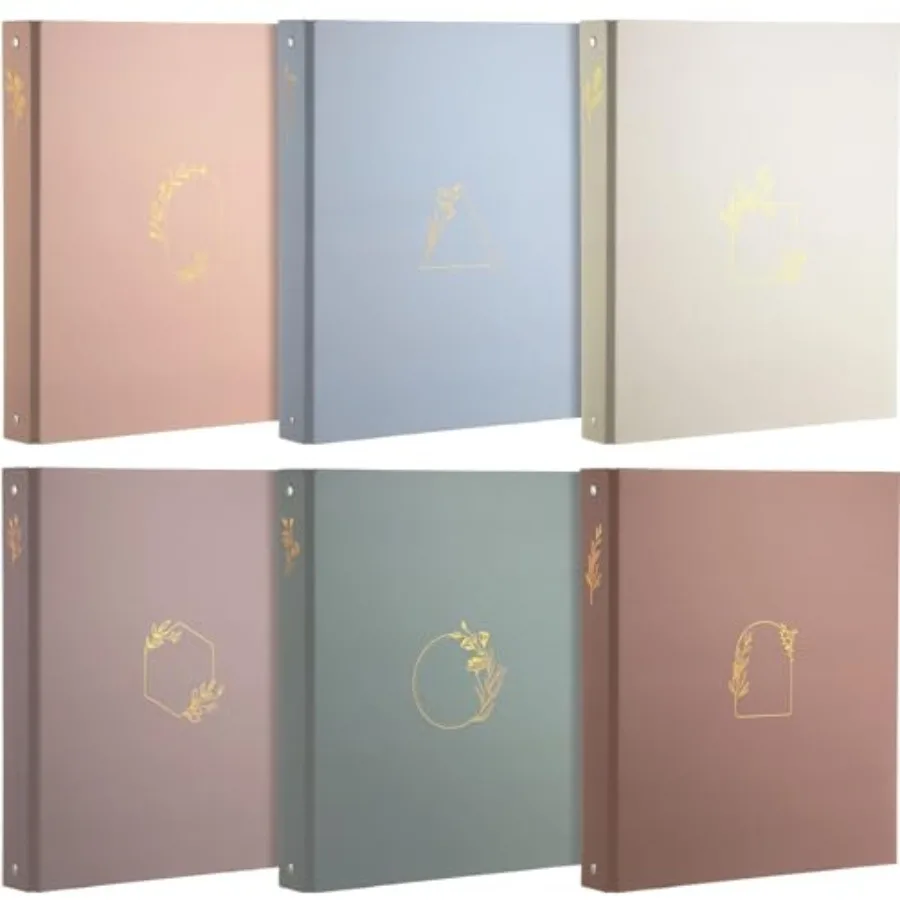 

6 Pcs Aesthetic 3 Ring Binder Sturdy Cute Binder Decorative Fits 8.5 x Letter Sized Paper for Women Men School Office Home Supp