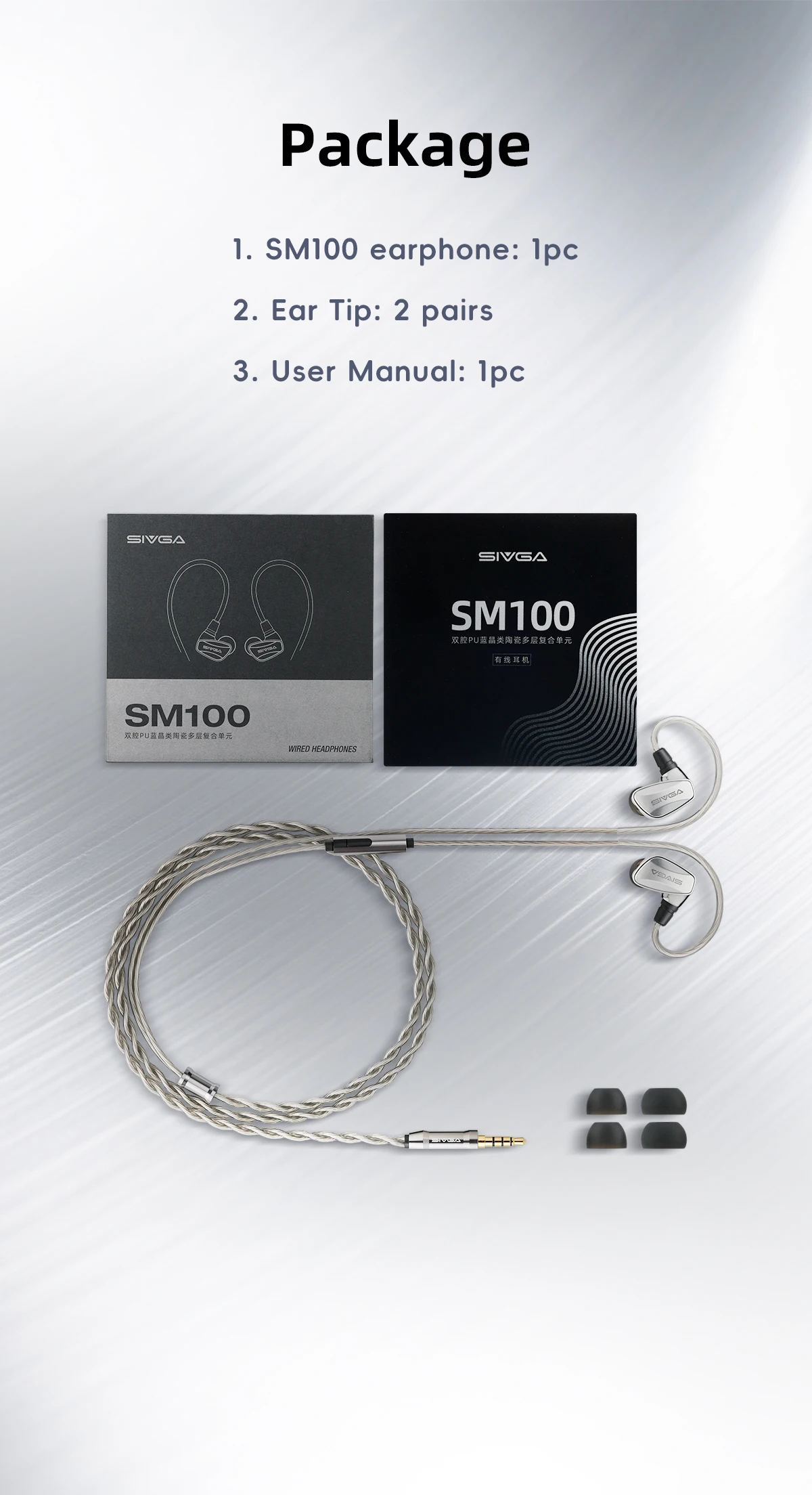 SIVGA SM100 10-mm-In-Ear-Kopfhörer mit dynamischem Dual-Chamber-Treiber, kabelgebunden, 0,78 mm, 2-poliges, abnehmbares Kabel mit Mikrofon für Musik/Gaming – Detail 12