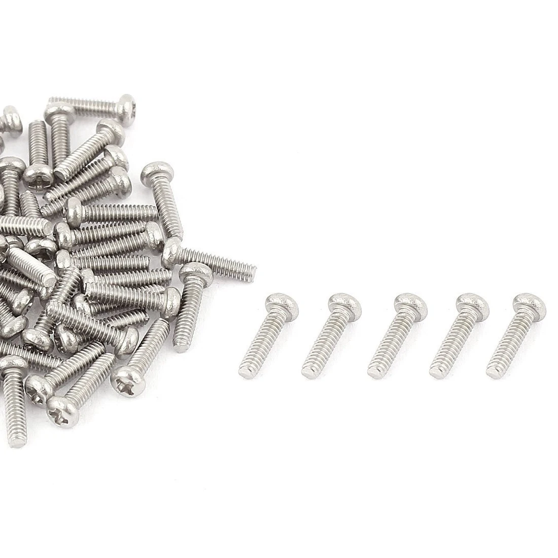 160 Pcs 304 Stainless Steel Fastener: 60Pcs M2 X 8Mm Phillips Pan Head Screws Bolt & 100Pcs Metric M2 Hex Nuts Fastener DIN934 F