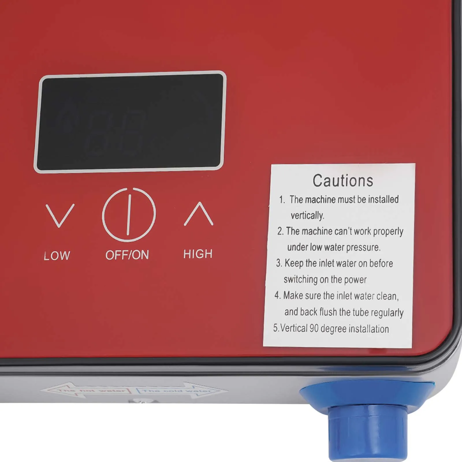Calentador de agua eléctrico instantáneo 6500W 220V Diseño de ahorro de energía e IPX24 impermeable, calentador de agua sin tanque con pantalla LED rojo