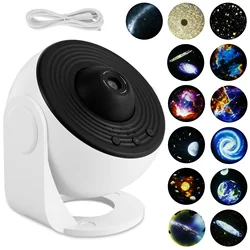 Star Projector Silent Galaxy Projector with 13 Film Discs Compact Star Projector Galaxy Light Adjustable Focus Nebula Projector