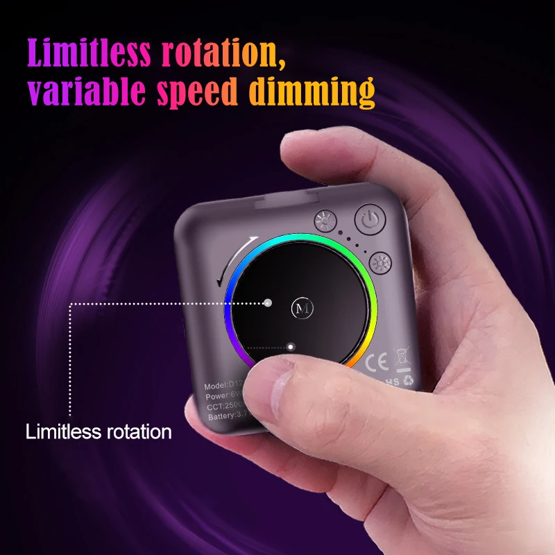 Mobile Phone Fill Light Travel Portable Camera Pocket  Light Full-color RGB Beauty Atmosphere Lamp Selfie Led Light Ring Makeup