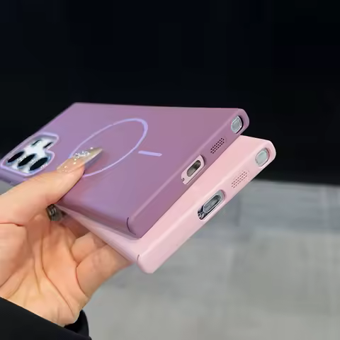 Ultra-thin Magnetic Hard Matte PC Phone Case For Samsung Galaxy S25 S24 S23 S22 S21 Note 20 Plus Wireless Charging Frosted Cover