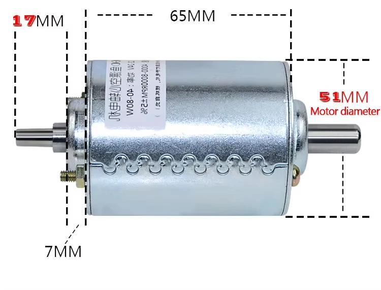 12V 4000RPM /24V 8000RPM JT0 Tapered Shaft  DC Motor Diameter 4MM Fish Float Bed Motor 40-80W Hollow Shaft