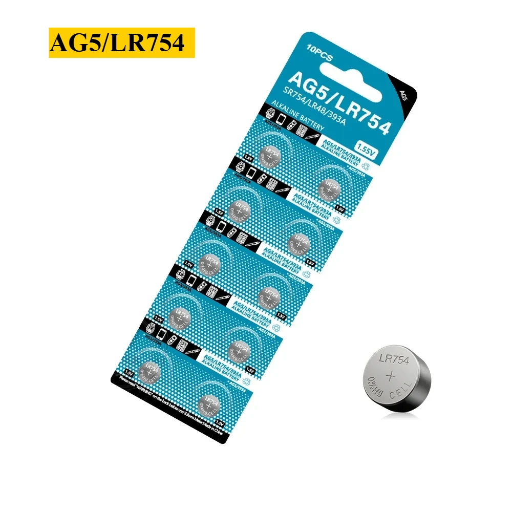 2-50pcs AG5 LR754 309 393 SR754 SR754 Battery Alkaline Button Cell Battery