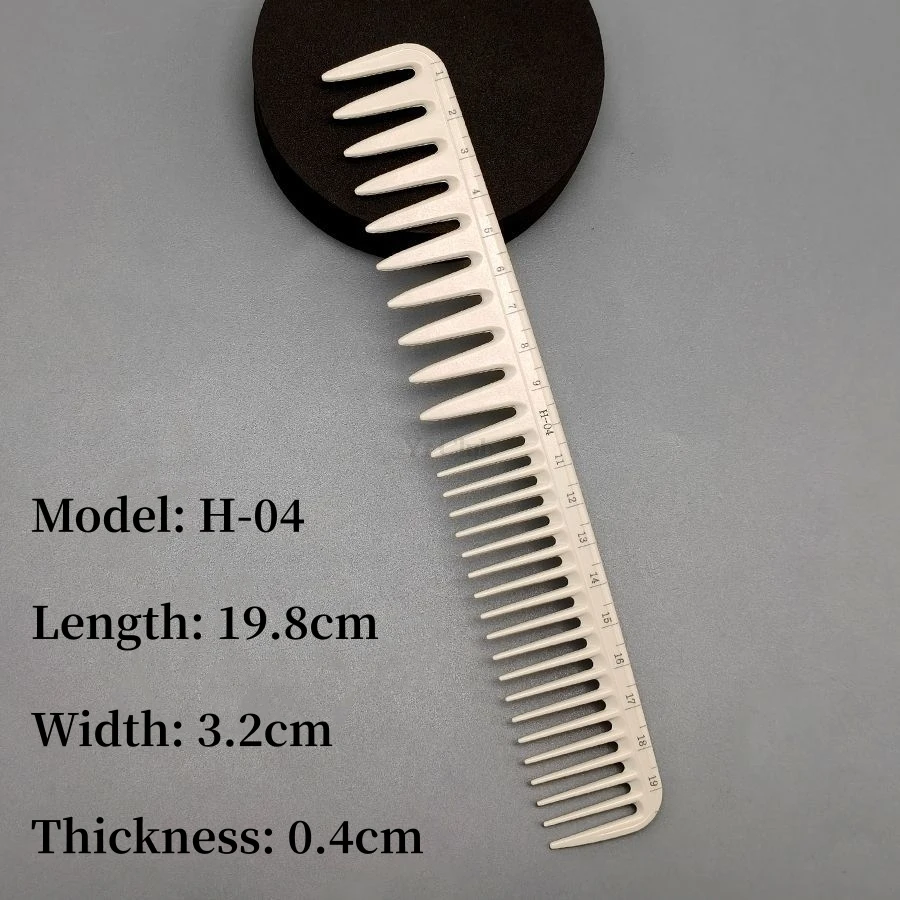 Breiter Zahnkamm mit Skala, Friseur-Haarschnittkämme, strukturierte Haarbürste für Herren, Friseursalon, grobe Zähne, Haarschneide-Styling-Bürste – Detail 6