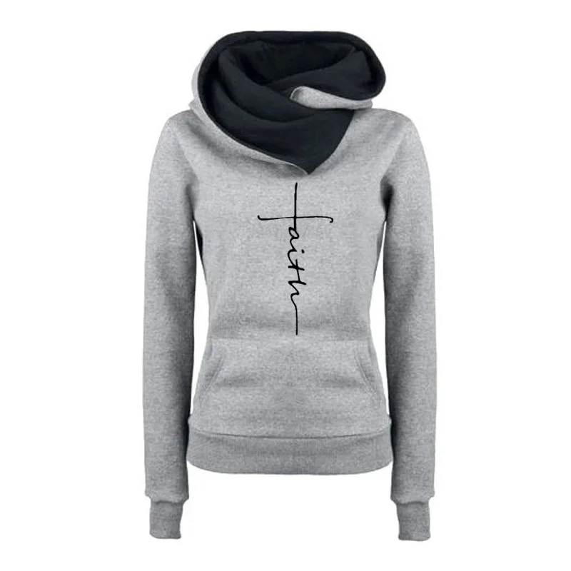 New autumn and winter fleece hoodie for women, fashionable European and American fleece hooded hoodie, casual sports pullover, t