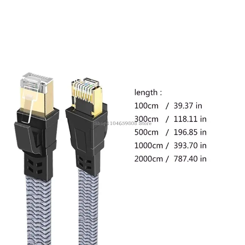 Kabel Jalinan Datar Cat8 40Gbps 2000MHz Kabel Konsol Router Kompatibel