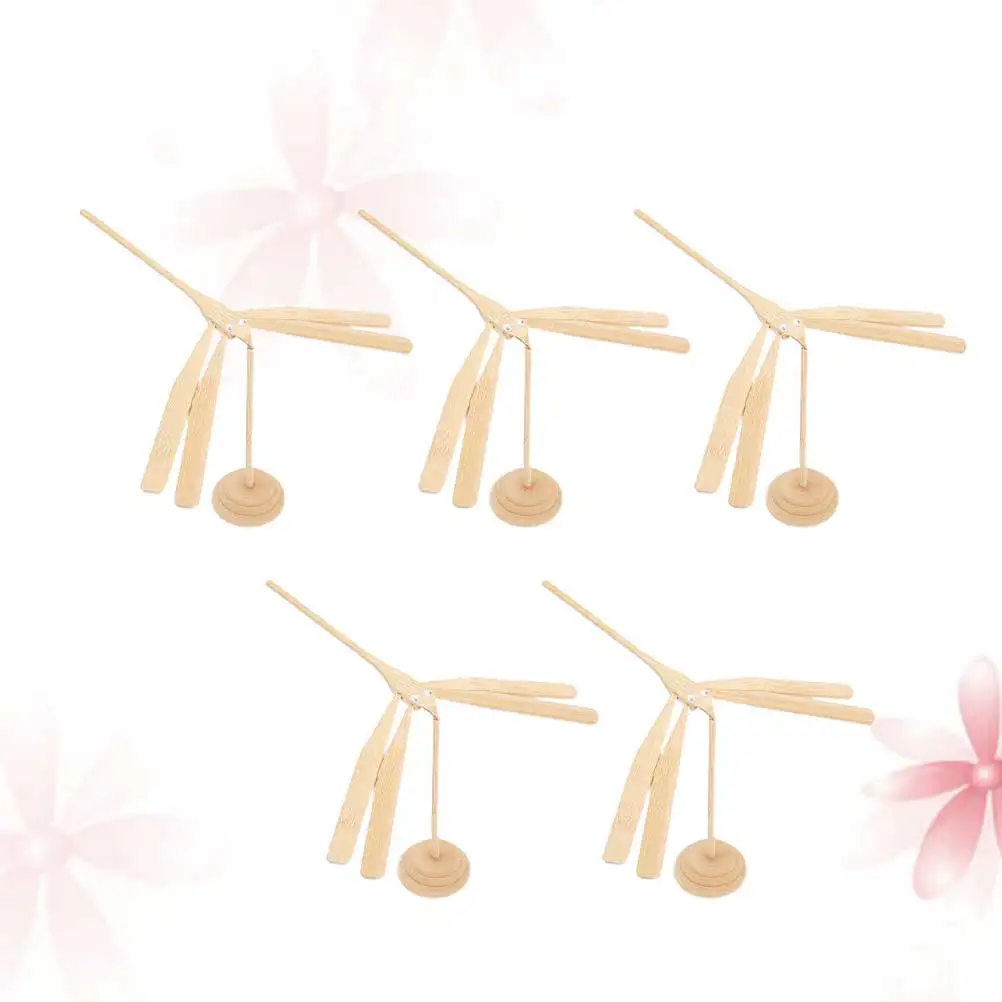 5pcs Handicrafts Durable DIY Balance Toys Creative Ornaments Home Decor Child Wooden Flying Crafts Manual