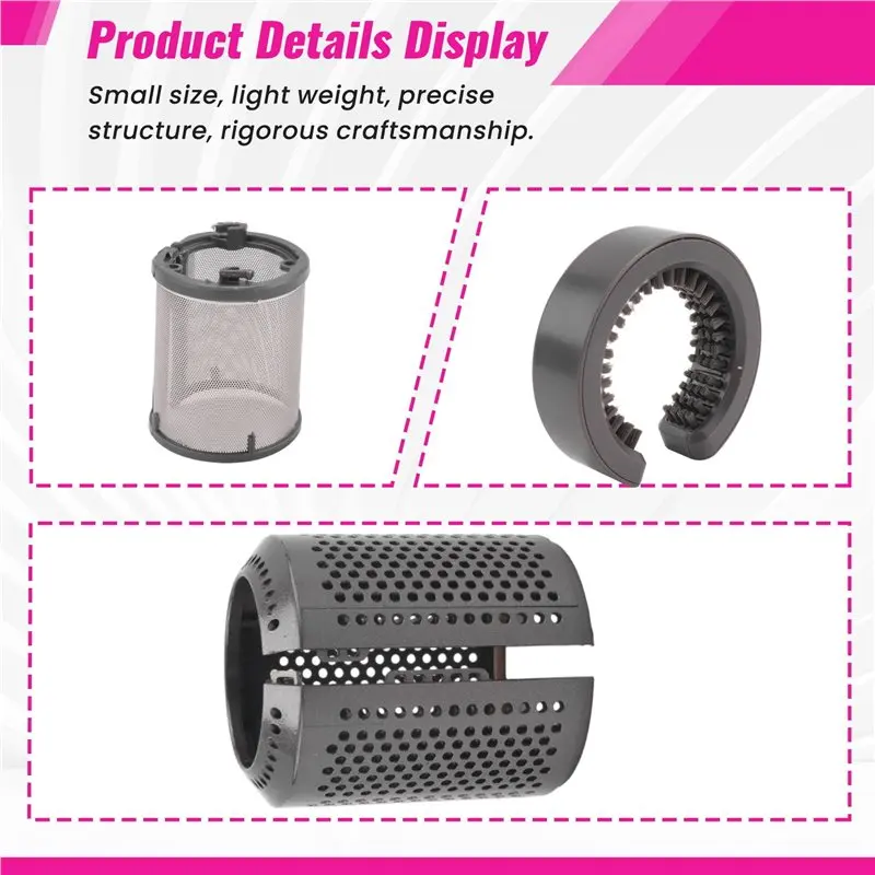 M04K Hair Dryer Inner Filter + Outer Filter Cage For Dyson Hair Dryer HD01 HD03 HD08 Models, With Filter Cleaning Brush Durable view 2