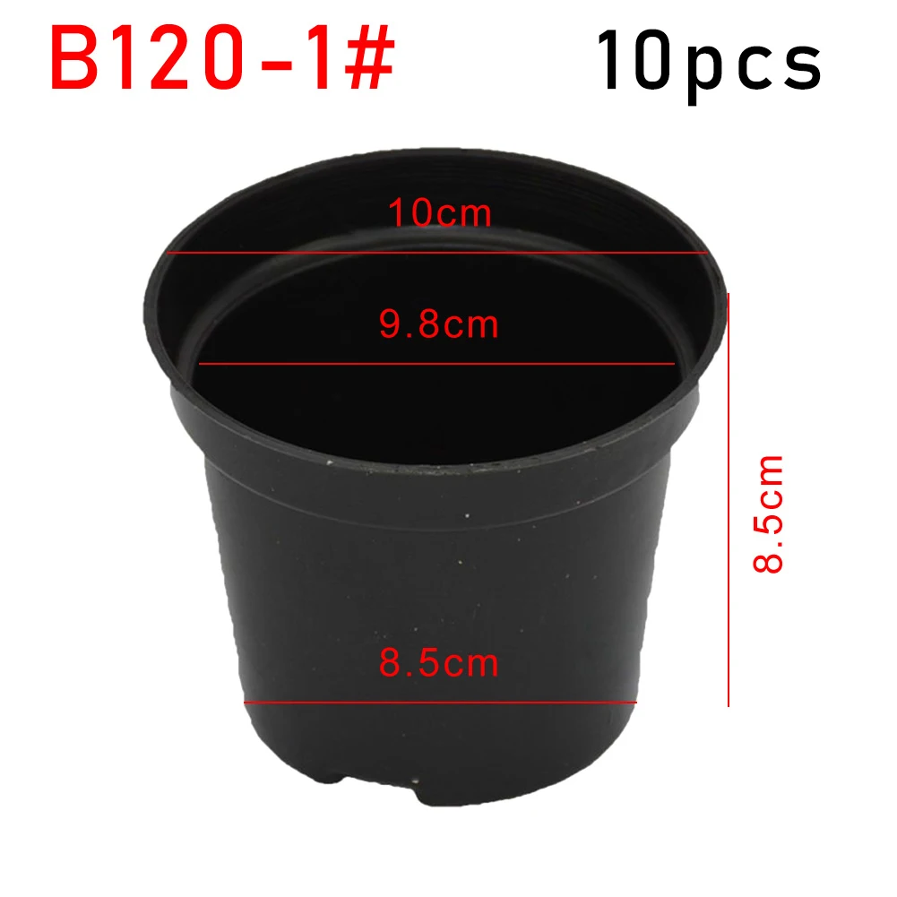 10 PCS Plant Pots Black Plastic Plant Nursery Pots Multiple Sizes Large Garden Flower Pot Container For Succulents Cuttings