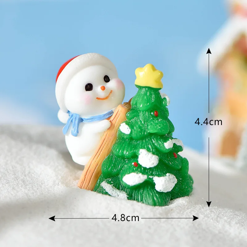 Cute Resin Christmas Ornaments Cartoon Santa Claus Snowman Desktop Small Ornaments Miniature Figurine Office Desktop Decoration - Image 5