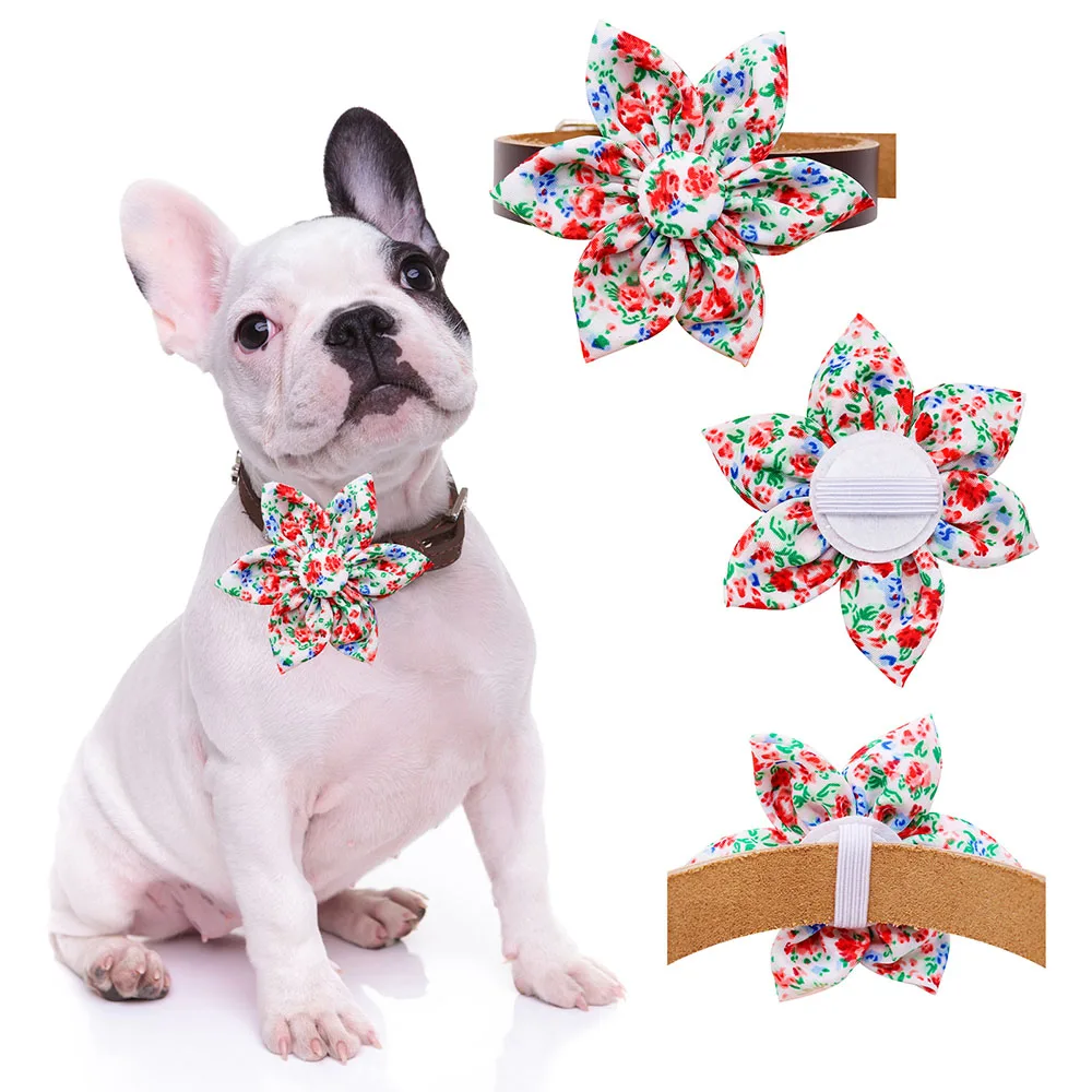 Imagem -03 - Removível Bulk Flower Bowties para Cães Animais de Estimação Grooming Dog Collar Acessórios Cães Animais Summer Grooming Acessórios para Cães Novo