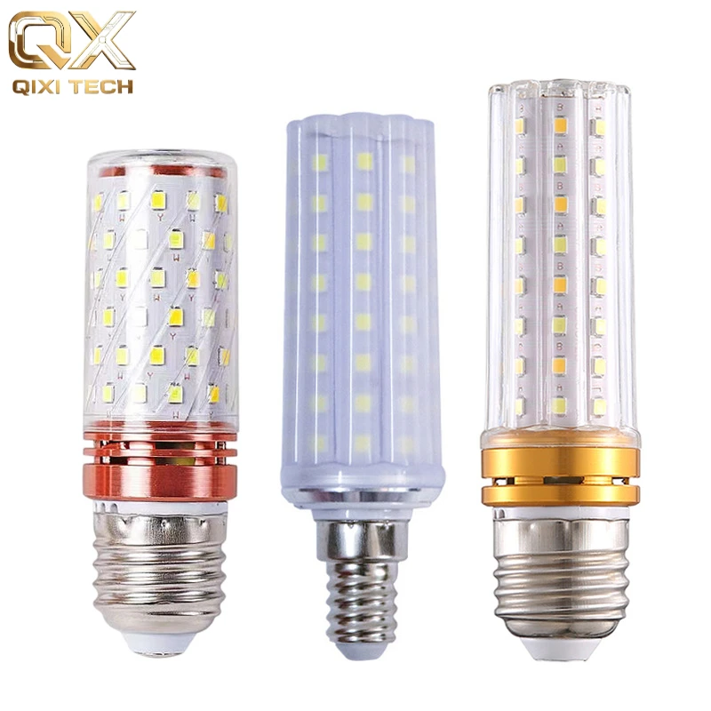 LED Three‑Color Dimmable Candle Corn Bulb E14 E27 Screw Base Light Source Indoor Home Chandelier Decoration Lighting Lamp