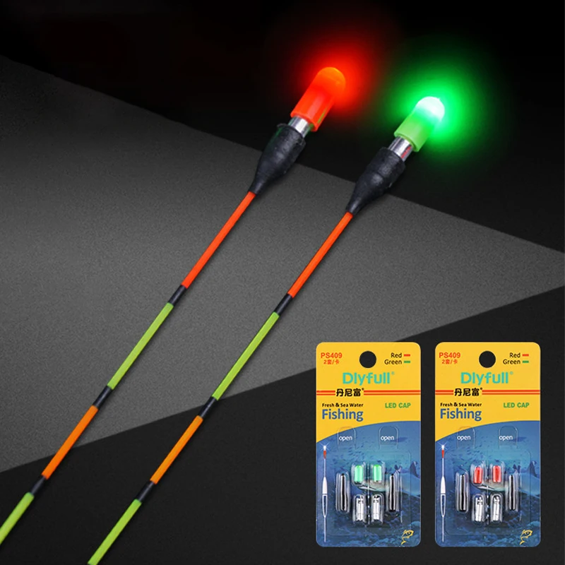 Dlyfull Electronic Light Stick Set LED Light + Green/Red Glow Stick Night Fishing Accessory with CR311 Battery