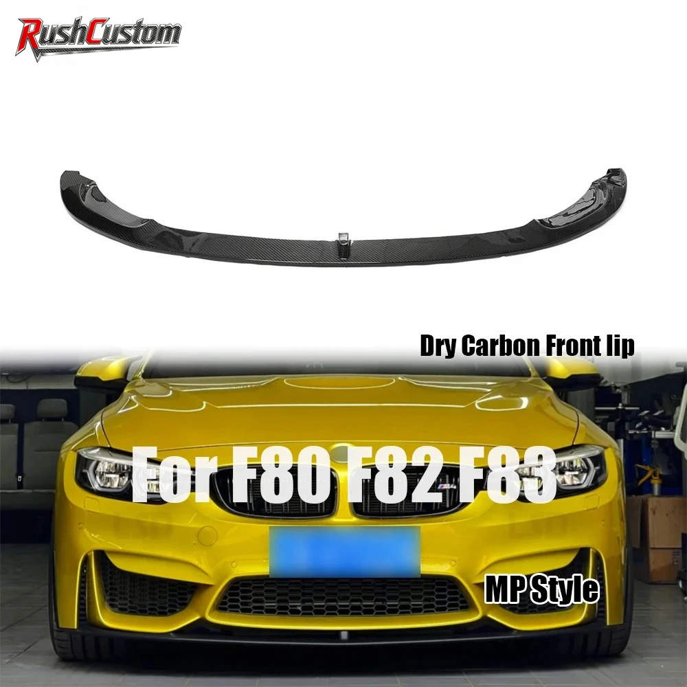 

For BMW 2014-19 F80 M3 F82 F83 M4 Real Dry Carbon Fiber Front Lip Bumper Wings MP Style Competition