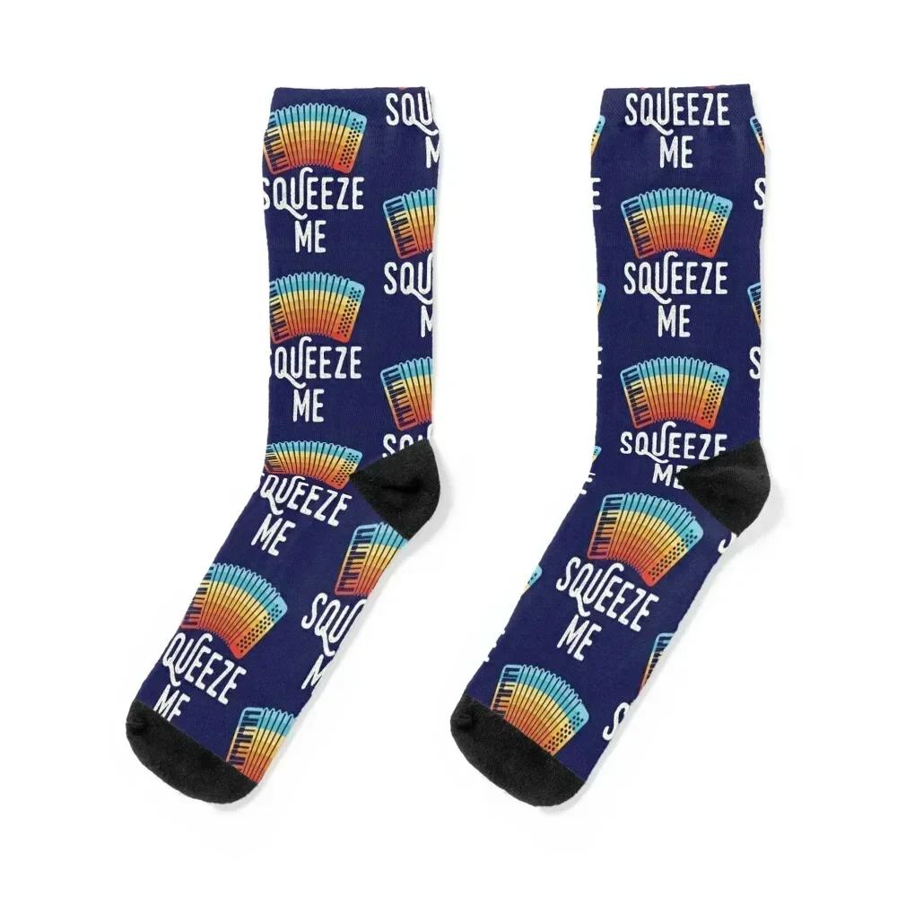 

Squeeze Me Retro Accordion Player Accordionist Socks crazy winter gifts designer brand new year Boy Socks Women's