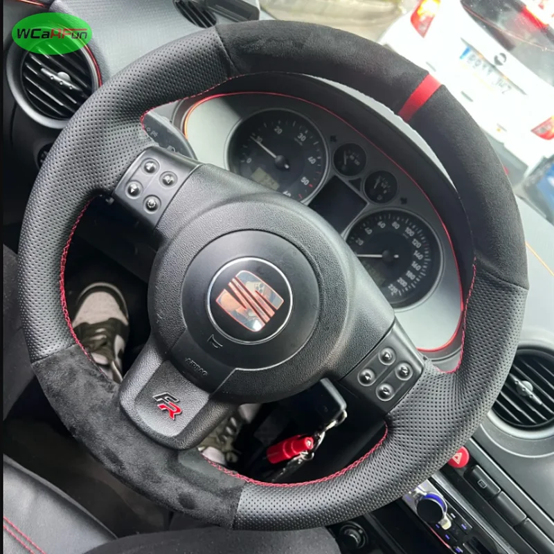 Customization Hand Sewing Microfiber Leather Car Steering Wheel Cover For Seat Leon (Mk2) 2006-2008 Ibiza (6L) 2007