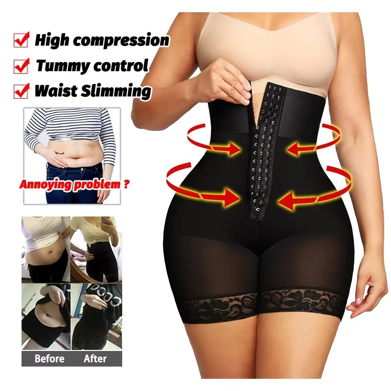 AfruliA Fajas Colombianas Girdles High Compression Body Shaper Butt Lifter Corset Waist Trainer Bodysuits Post Surgery Shapewear