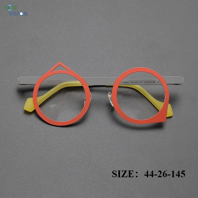 

Оправа для очков для мужчин и женщин, ретро матовый чистый титан, круглые оптические очки, модные очки для чтения при близорукости, очки по рецепту